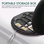All in One 60W USB Fast Charging Travel Data Cable Set Type C, Lightening and Micro USB Port Inbuilt Mobile Stand Compatible with i, i-Pad, Samsangg, ReallMi & All Other Android Phones pack of 1