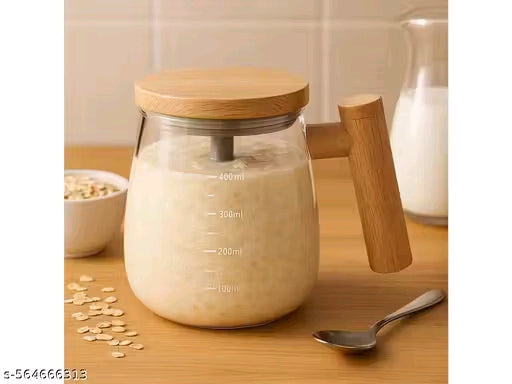 Electric Self-Stirring Coffee Mug Borosilicate Mixing Cup with Lid for Effortless Coffee, Milk, and Protein Powder Mixing at Home, Office, or Travel (400 ml)