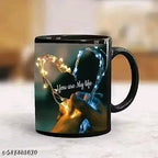 Moms Creator "Heart Loving Couple Coffee Mug with square keychain /Cup for Birthday Gift with square keychain - Black, Ceramic Mugs, 350ml" with square keychain