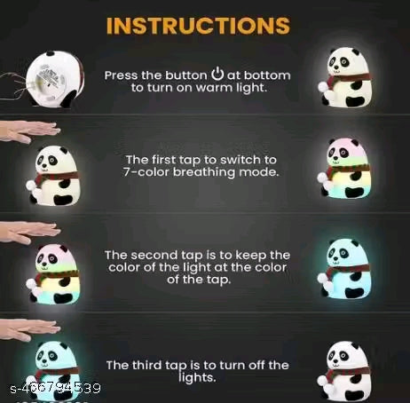 FASTIC Cute Panda,USB Rechargeable, 7-Colors Changing Light, Room Decor Night Lamp  (White)