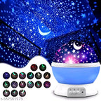Star Master Rotating 360 Degree Moon Night Light Lamp Projector with Colors, 9 Colour 4 Led Rotation Baby Sleep Lighting USB Lamp and USB Cable, Lamp for Kids Room  Night Bulb
