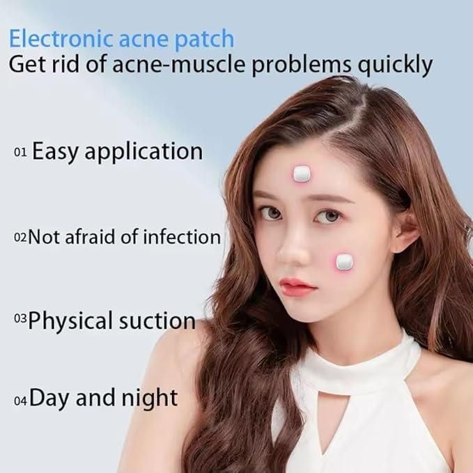 Electric Acne Patches for Face Treatment, White